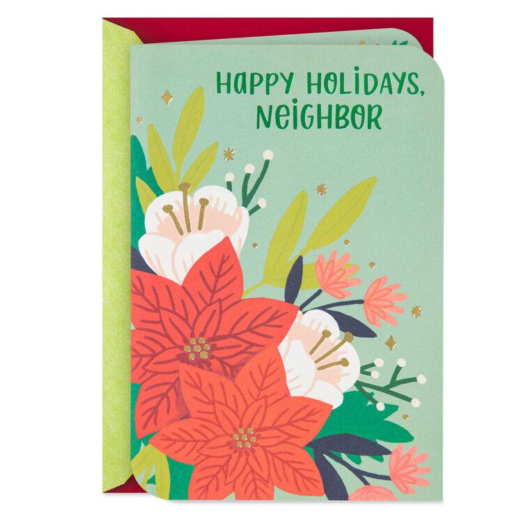 hallmark Happy Holidays Flowers Holiday Card for Neighbor