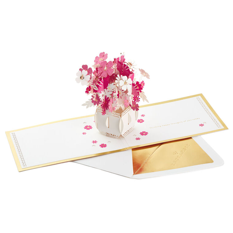 Hallmark Happy Thoughts Flower Bouquet 3D Pop-Up Thinking Of You Card
