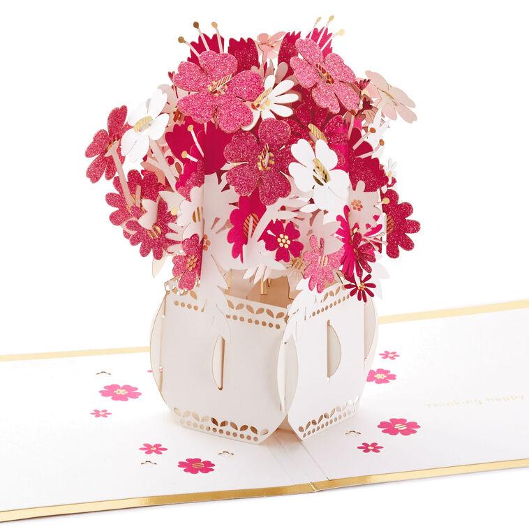 hallmark Happy Thoughts Flower Bouquet 3D Pop-Up Thinking of You Card