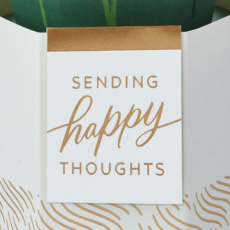 Hallmark Happy Thoughts Flower Bouquet In Vase 3D Pop-Up Card
