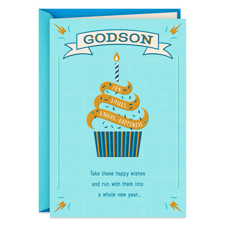 hallmark Happy Wishes for a Whole New Year Birthday Card for Godson