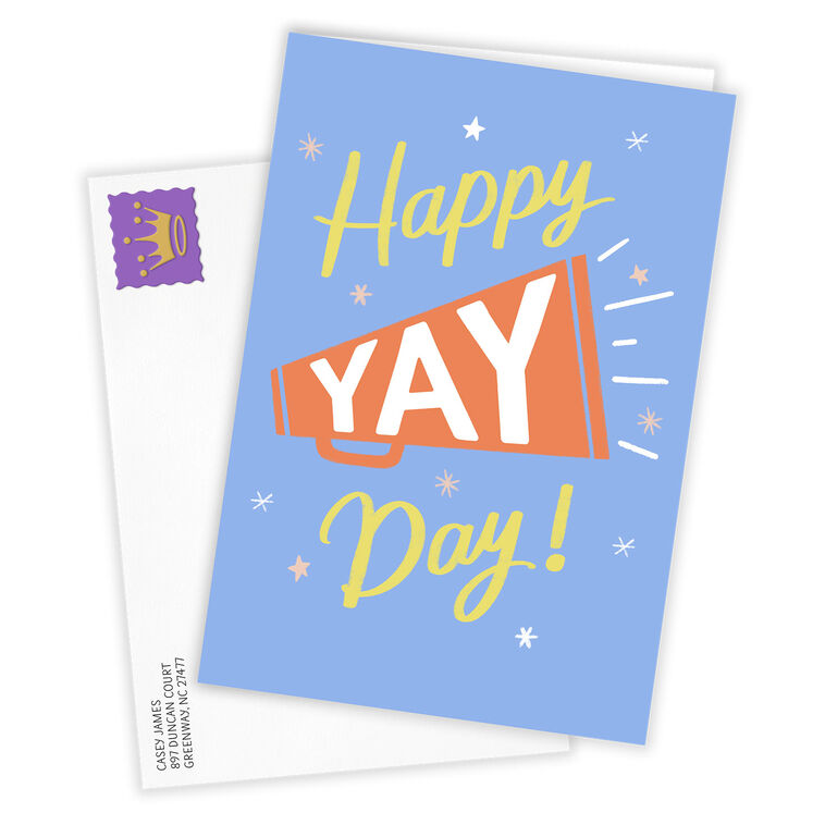 Hallmark Happy Yay Day Megaphone Custom Celebration Card