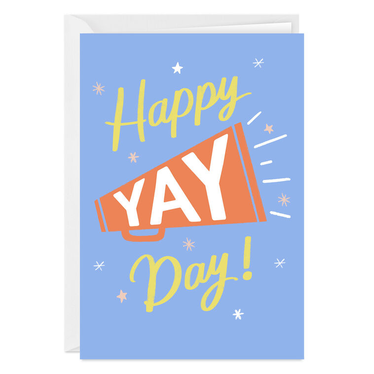 hallmark Happy Yay Day Megaphone Custom Celebration Card