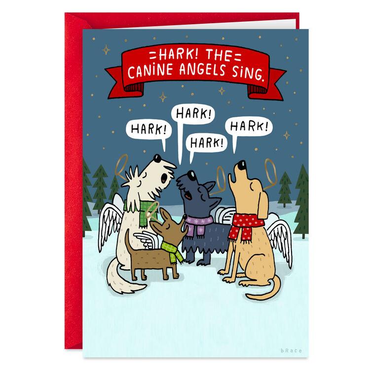 hallmark Hark the Canine Angels Sing Funny Christmas Card