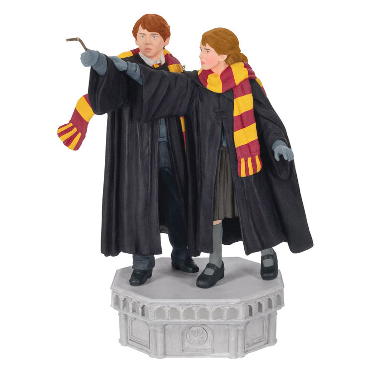 hallmark Harry Potter and the Chamber of Secrets™ Collection Ron Weasley™ and Hermione Granger™ Ornament With Light and Sound