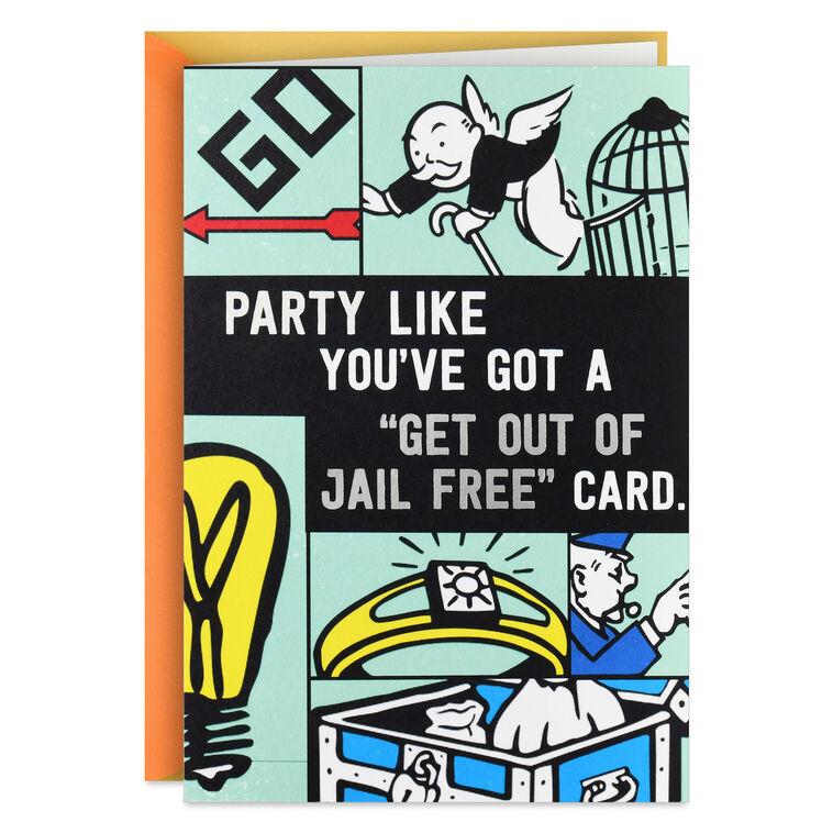 hallmark Hasbro® Monopoly® Get Out of Jail Free Funny Birthday Card