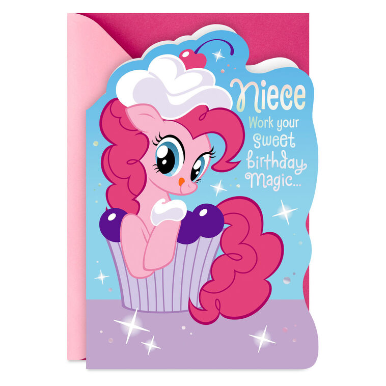 hallmark Hasbro® My Little Pony® Pinkie Pie™ Cupcake Birthday Card for Niece