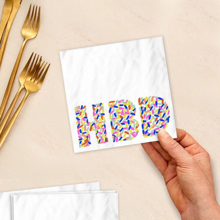 Hallmark "HBD" Sprinkles Birthday Cocktail Napkins Pack Of 20