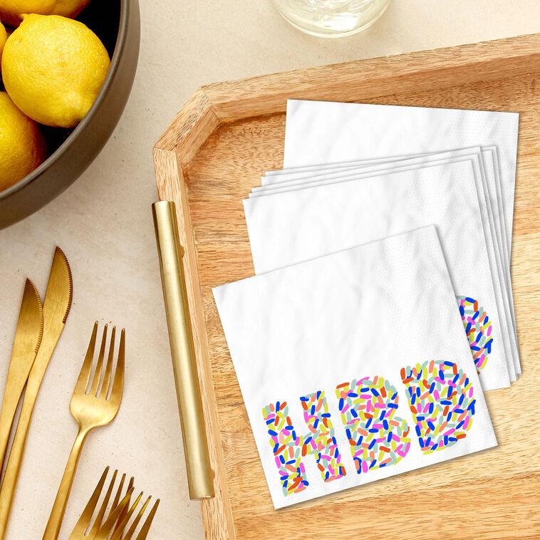 Hallmark "HBD" Sprinkles Birthday Cocktail Napkins Pack Of 20