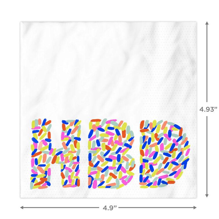 Hallmark "HBD" Sprinkles Birthday Cocktail Napkins Pack Of 20