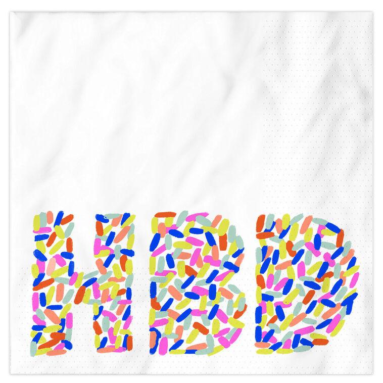 hallmark "HBD" Sprinkles Birthday Cocktail Napkins Pack of 20