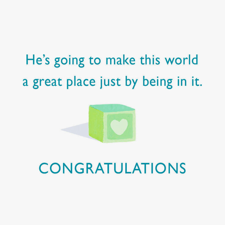 Hallmark He'll Make This World A Great Place New Baby Boy Card