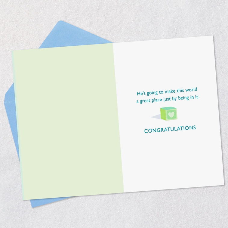 Hallmark He'll Make This World A Great Place New Baby Boy Card