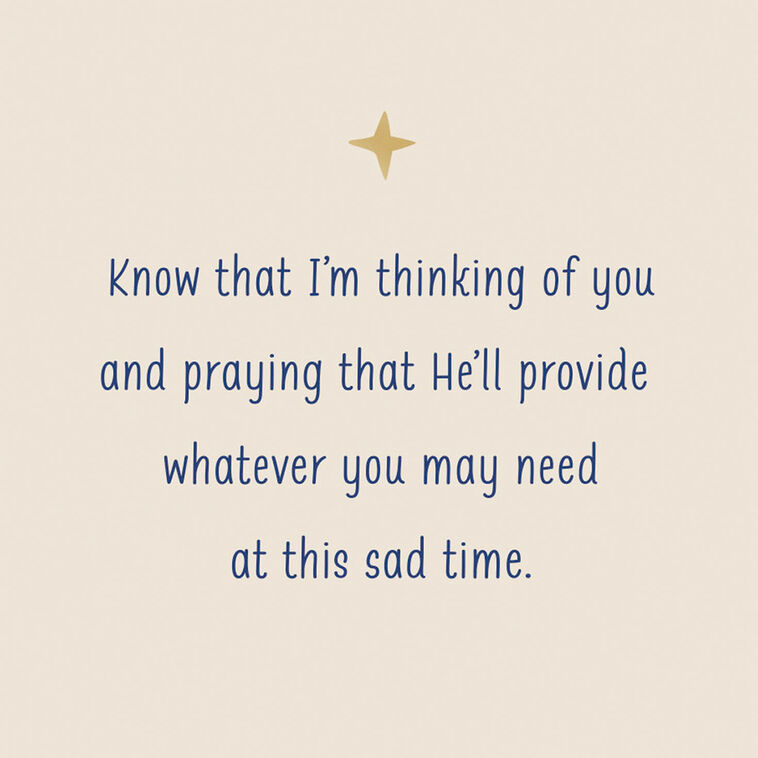 Hallmark He Will Provide What You Need Religious Sympathy Card
