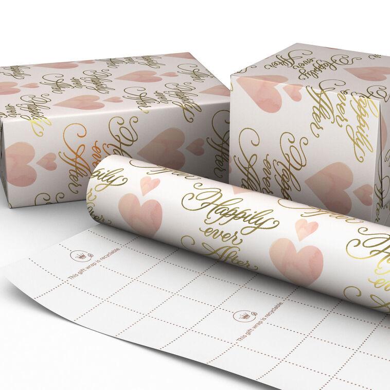 Hallmark Hearts And Happily Ever After On Blush Wrapping Paper Roll 20 Sq. Ft