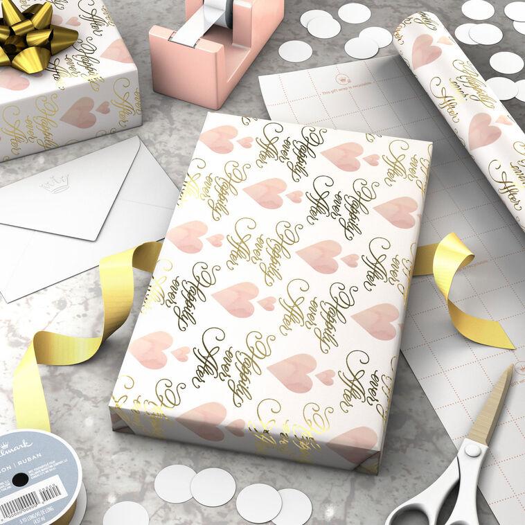 Hallmark Hearts And Happily Ever After On Blush Wrapping Paper Roll 20 Sq. Ft