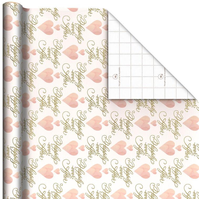 hallmark Hearts and Happily Ever After on Blush Wrapping Paper Roll 20 sq. ft