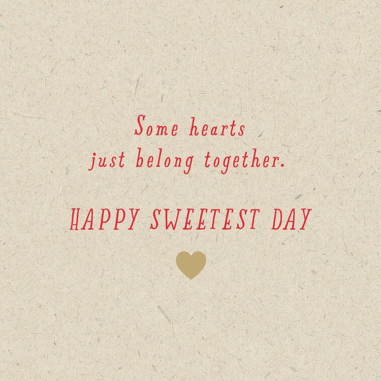 Hallmark Hearts Belong Together Romantic Sweetest Day Card