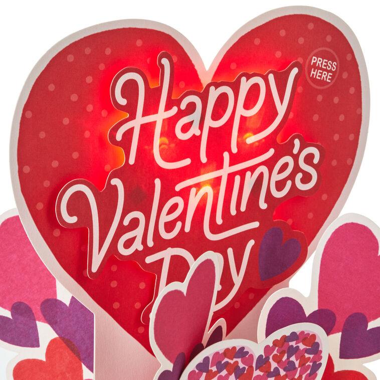 Hallmark Hearts Musical 3D Pop-Up Valentine's Day Card With Light