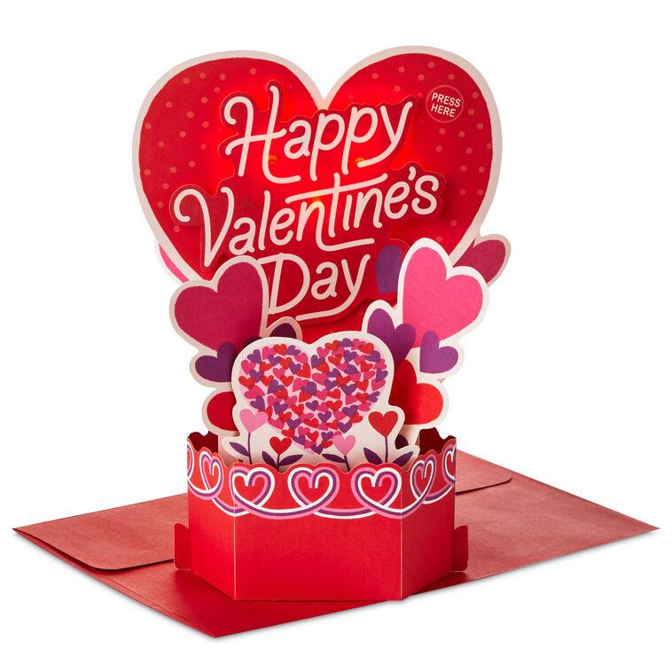 hallmark Hearts Musical 3D Pop-Up Valentine's Day Card With Light