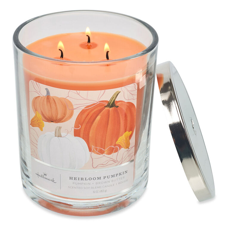 Hallmark Heirloom Pumpkin Scented 3-Wick Candle 16 Oz