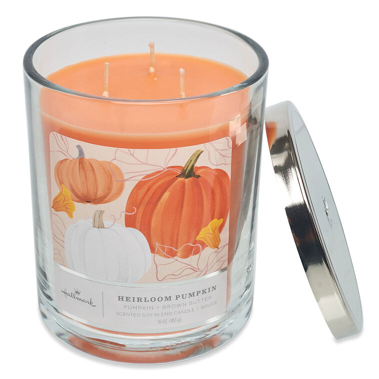 Hallmark Heirloom Pumpkin Scented 3-Wick Candle 16 Oz