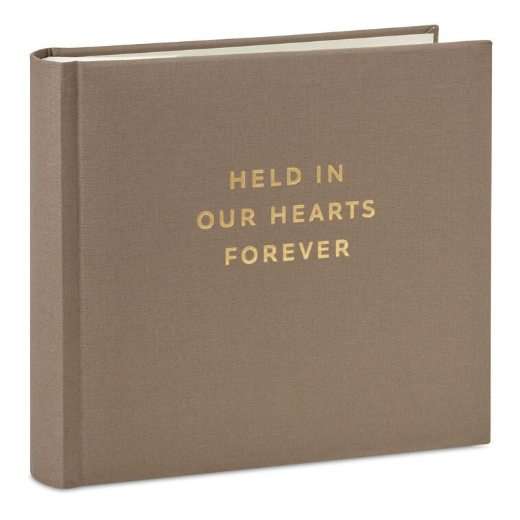hallmark Held in Our Hearts Forever Taupe Linen Photo Album