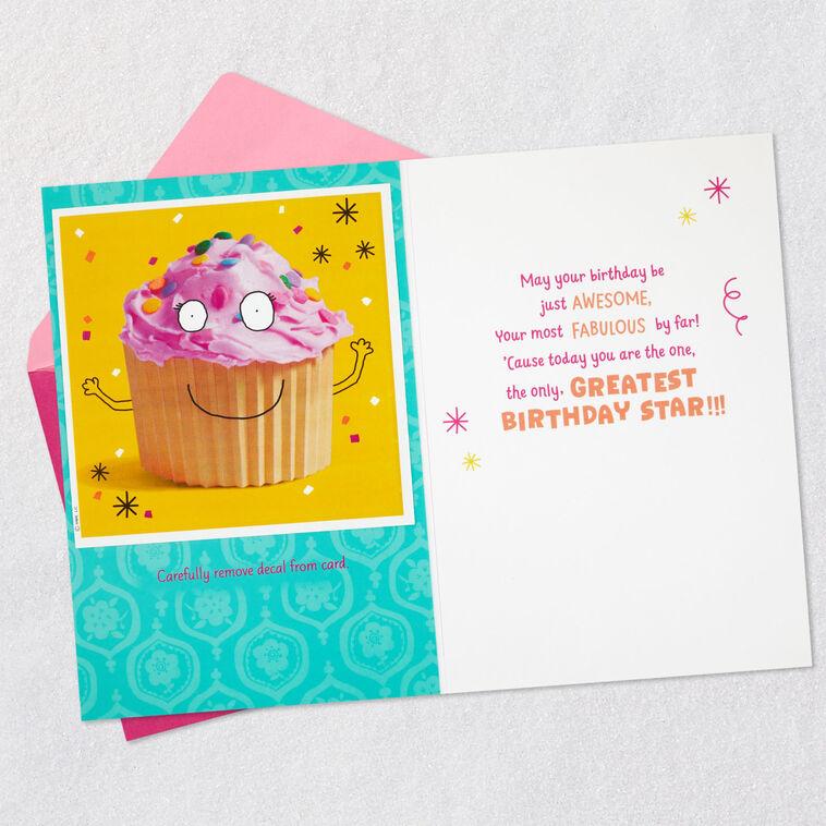 Hallmark Hello Cupcake 9th Birthday Card With Decal