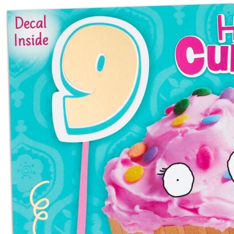 Hallmark Hello Cupcake 9th Birthday Card With Decal