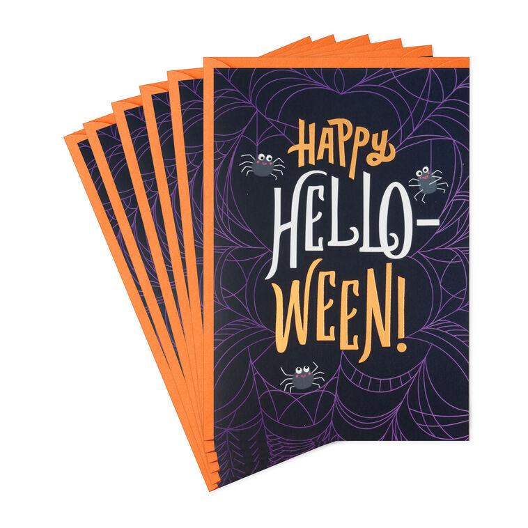 hallmark Hello-ween Spiders and Webs Halloween Cards Pack of 6