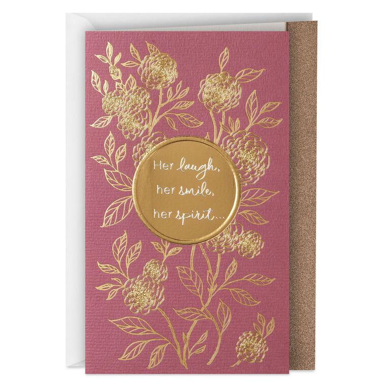hallmark Her Laugh and Spirit Sympathy Card for Loss of Mother