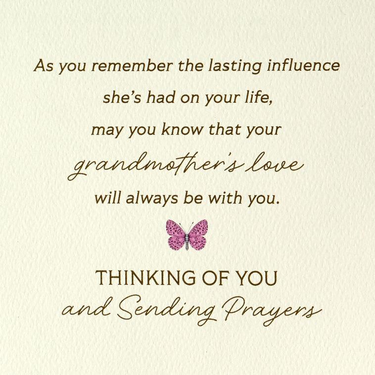 Hallmark Her Love Will Always Be With You Sympathy Card For Loss Of Grandmother
