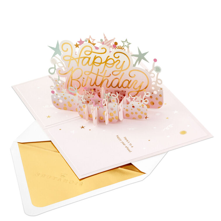 Hallmark Here's To A Happy Year Ahead 3D Pop-Up Birthday Card