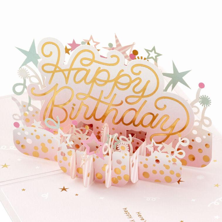 hallmark Here's to a Happy Year Ahead 3D Pop-Up Birthday Card