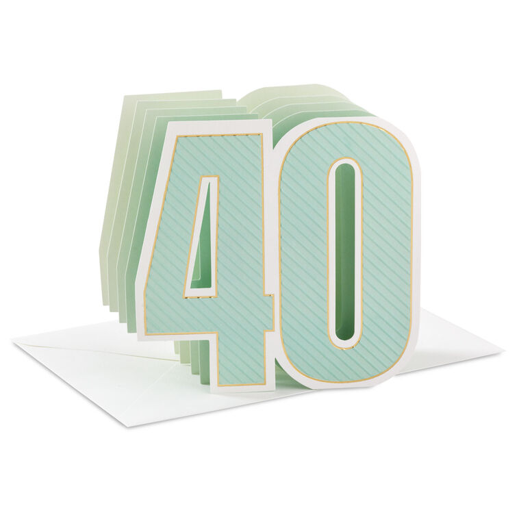 hallmark Here's to You 3D Pop-Up 40th Birthday Card