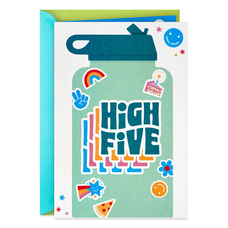 hallmark High Five Birthday Card for Kids With Decal