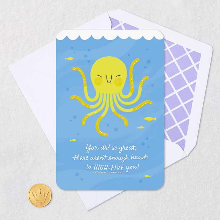 Hallmark High-Five Octopus Blank Congratulations Card