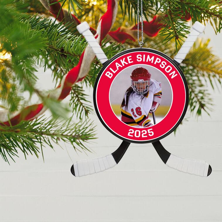 Hallmark Hockey Star Personalized Photo Ornament Custom Photo And Text