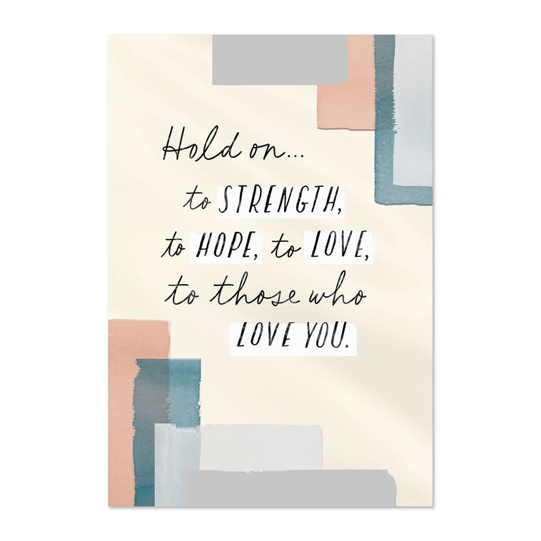 hallmark Hold On to Strength Hope Love Cancer Support Card