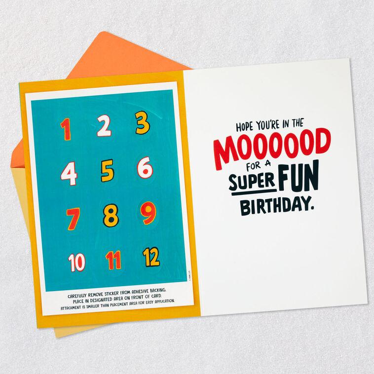 Hallmark Hole-y Cow Customizable Kids Birthday Card With Age Stickers