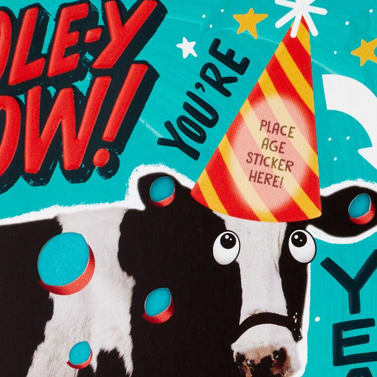 Hallmark Hole-y Cow Customizable Kids Birthday Card With Age Stickers