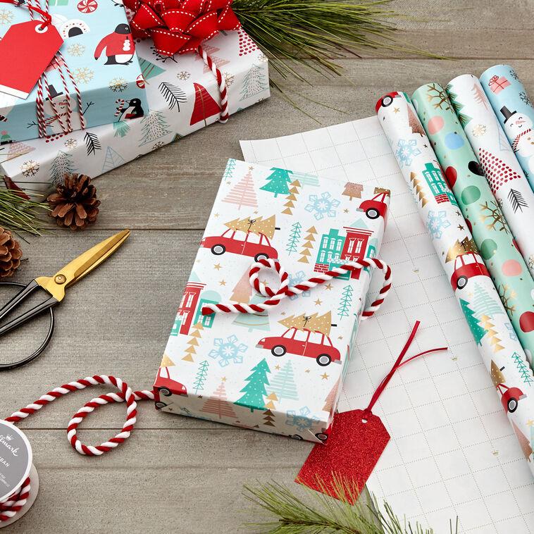 Hallmark Holiday Mix 4-Pack Christmas Wrapping Paper Assortment 120 Sq. Ft