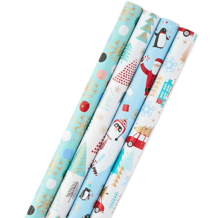 hallmark Holiday Mix 4-Pack Christmas Wrapping Paper Assortment 120 sq. ft