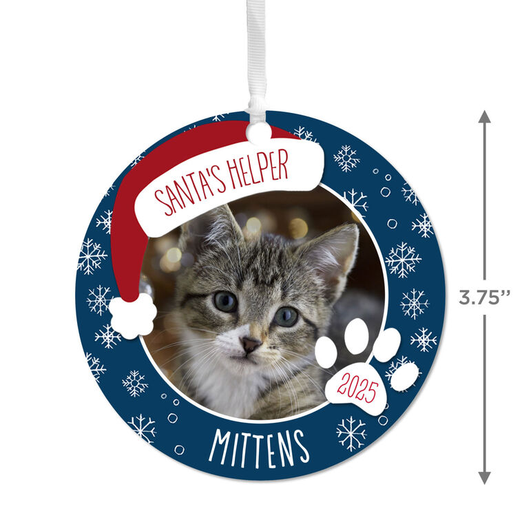 Hallmark Holiday Pet Round Metal Personalized Ornament Custom Photo And Text
