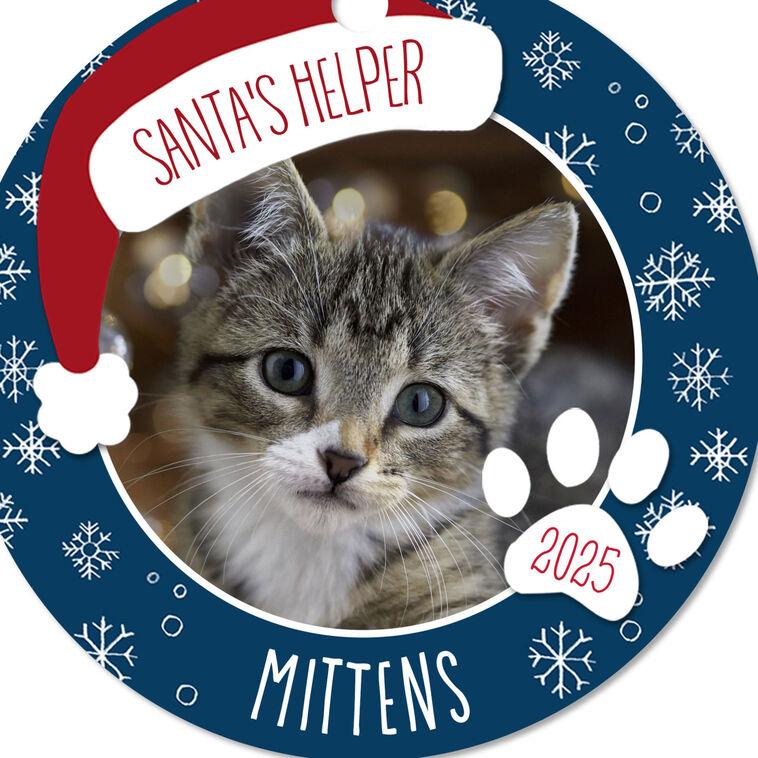 Hallmark Holiday Pet Round Metal Personalized Ornament Custom Photo And Text
