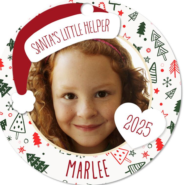 Hallmark Holiday Round Metal Personalized Ornament Custom Photo And Text