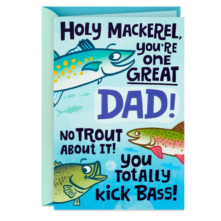 hallmark Holy Mackerel Fishing Funny Birthday Card for Dad