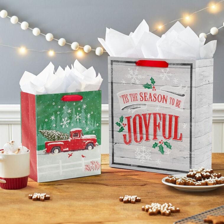 Hallmark Home For The Holidays 8-Pack Assorted Medium And Large Gift Bag Bundle