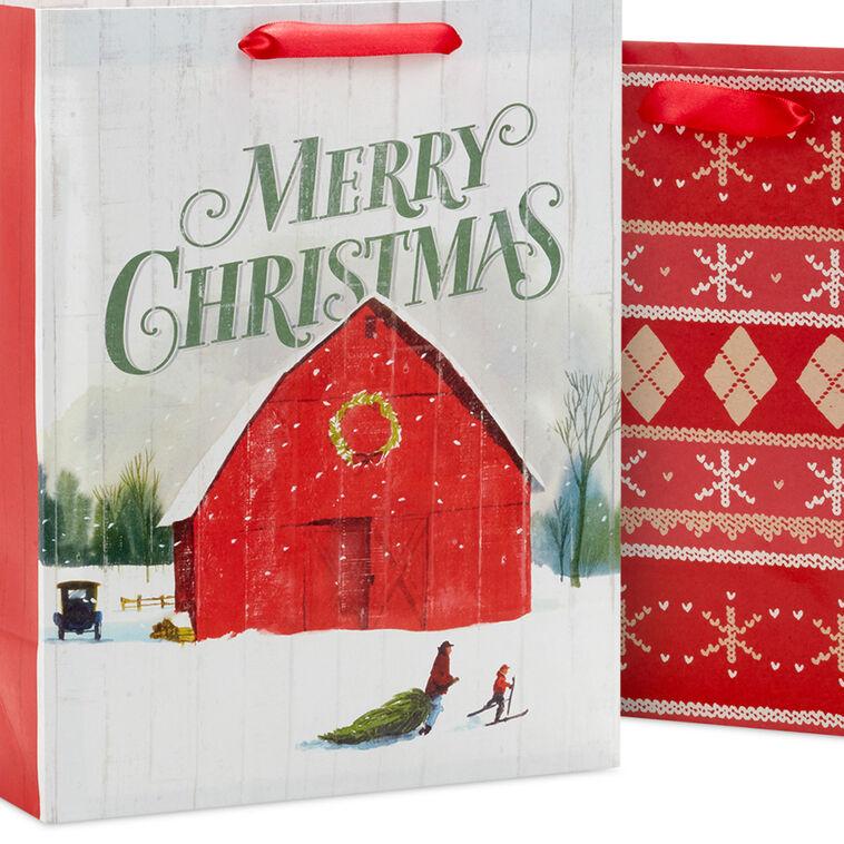 Hallmark Home For The Holidays 8-Pack Assorted Medium And Large Gift Bag Bundle