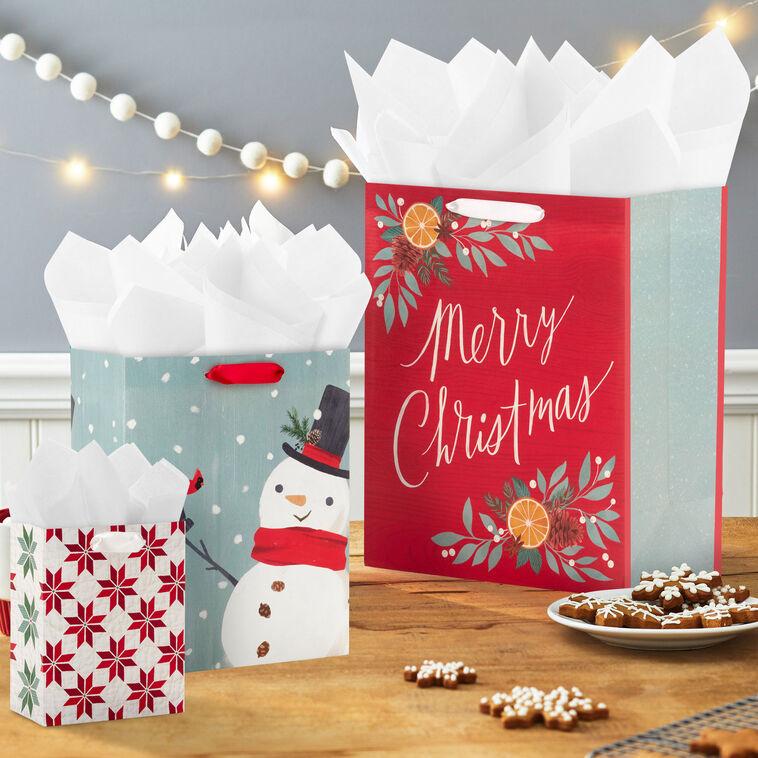 Hallmark Homey Christmas 8-Pack Assorted Gift Bag Bundle